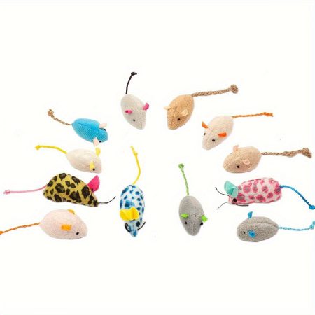 Soft Plush Pet Herb Mice Assorted Style Variety Pack, 32 Count