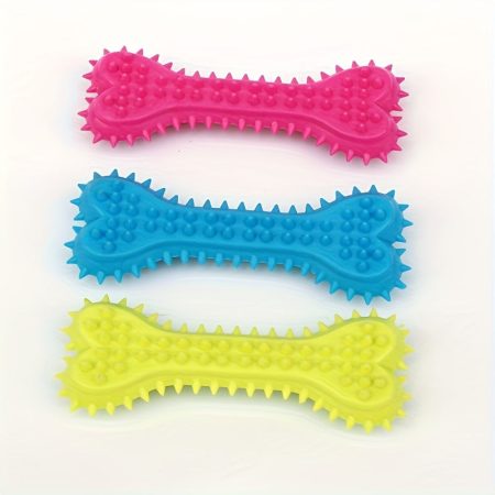 3pcs Bone-Shaped Dog Chew Toys - Durable Silicone Dental Care & Training Sticks for Medium Breeds