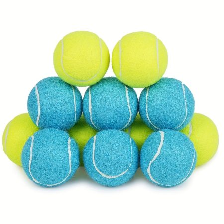 Tennis Balls For Dogs, 2.5 Inch, 12 Pack, Squeaky Dog Toy, Interactive Pet Fetch Ball For Medium And Large Dogs, Squeaky Dog Toys, Without Battery