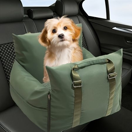1pc Portable Pet Car Seat with Stain-Resistant Scratch Guard, Material, Easy Assembly, Adjustable Straps, and Anti-Slip Bottom for Small to Medium Dogs - Travel-Friendly Pet Carrier Bag