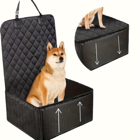 1pc 2in 1 Thickened 4 Zippers Car SUV Seat Cover, Pet Travel Protection Basket, Pet Car Nest, Pet Car Travel Holder Protector Easy to Use and Clean Easy to Take Care of Black